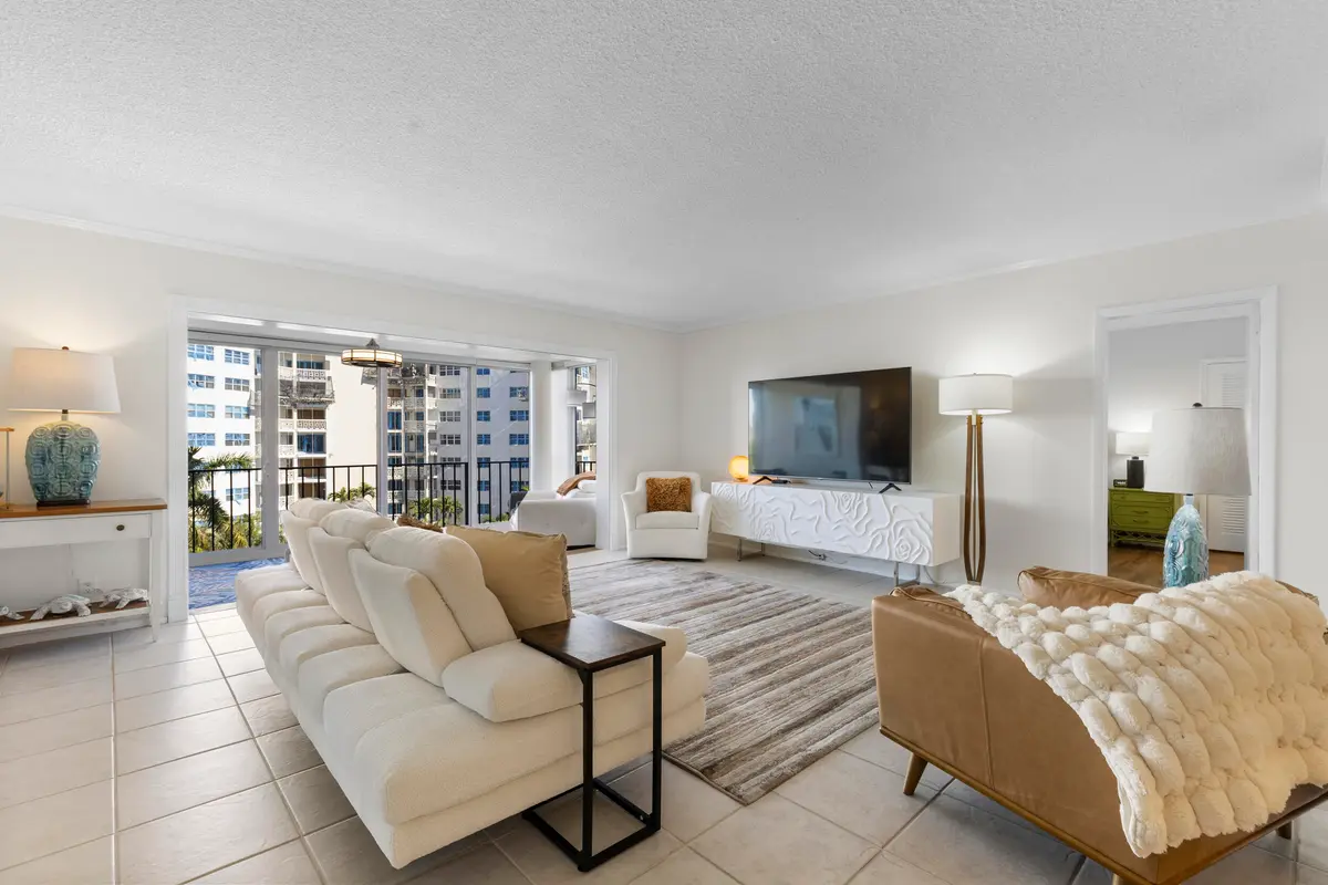Living Room Overlooking Intracoastal at 50 East Road 5c, Delray Beach