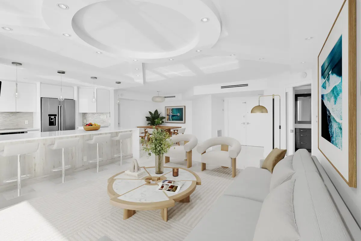 Living Room at 550 S Ocean Boulevard Ph06, Boca Raton
