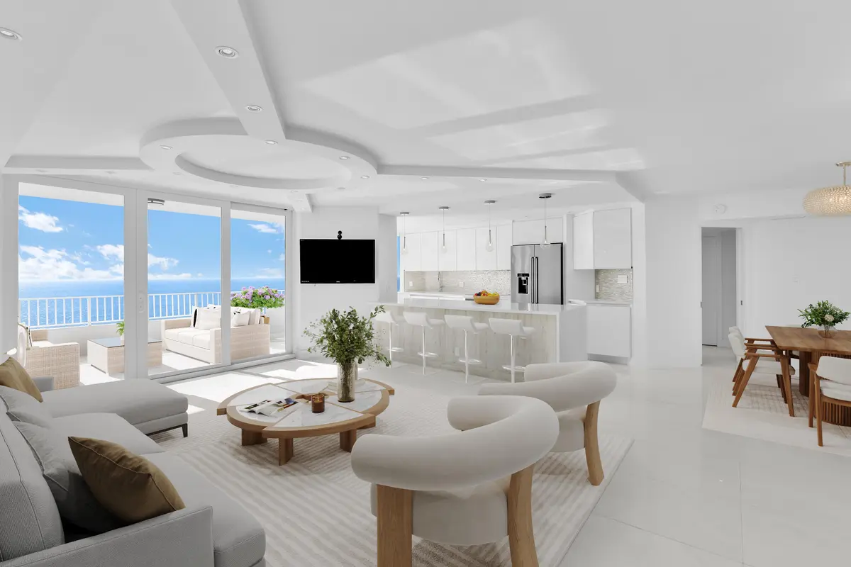 Living Room at 550 S Ocean Boulevard Ph06, Boca Raton
