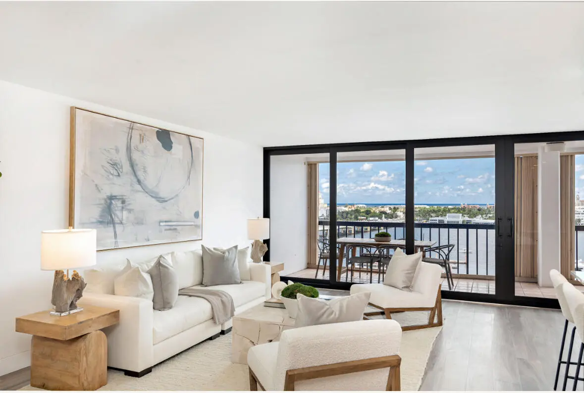 Living Area at 400 N Flagler Drive 1403, West Palm Beach