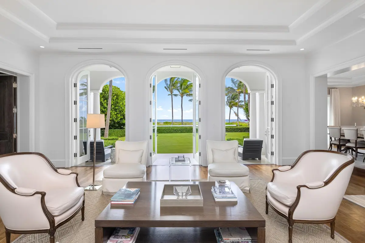 Living Room at 102 Reef Road, Palm Beach
