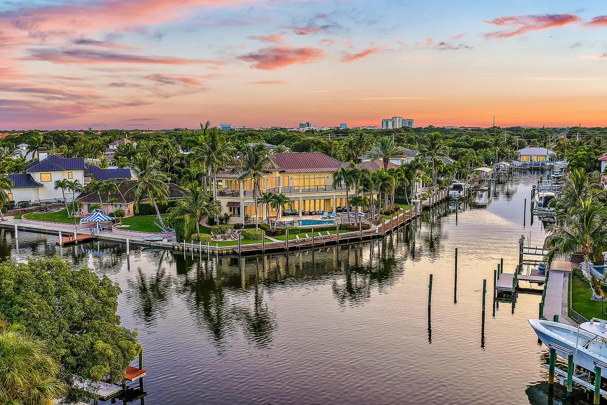 Front Exterior Aerial - Turnaround Basin at 2365 Azure Circle, Palm Beach Gardens