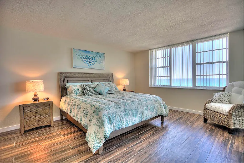ocean view from master bedroon at 840 Ocean Drive 603, Juno Beach