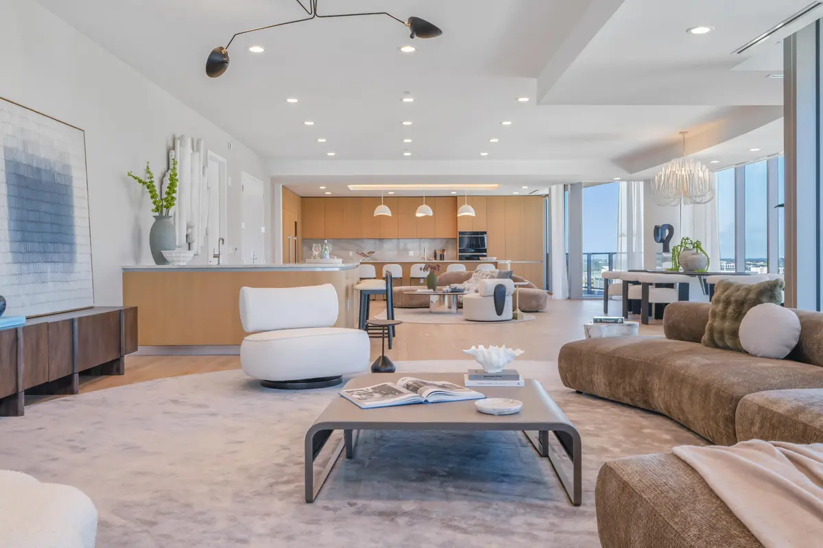 Living Room/Kitchen at 1333 S Flagler Drive 1201, West Palm Beach