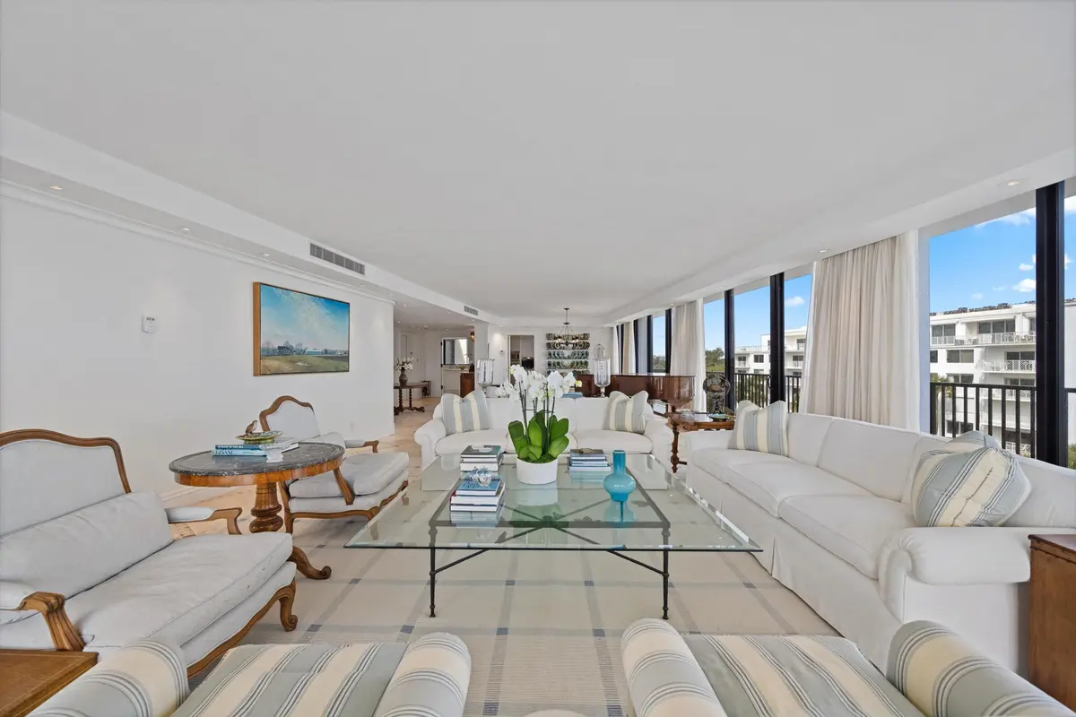 Living Room at 150 N Ocean Boulevard Ph 3, Palm Beach