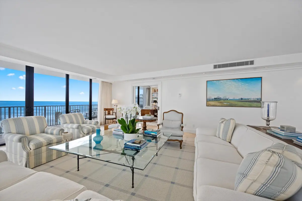 Living Room at 150 N Ocean Boulevard Ph 3, Palm Beach