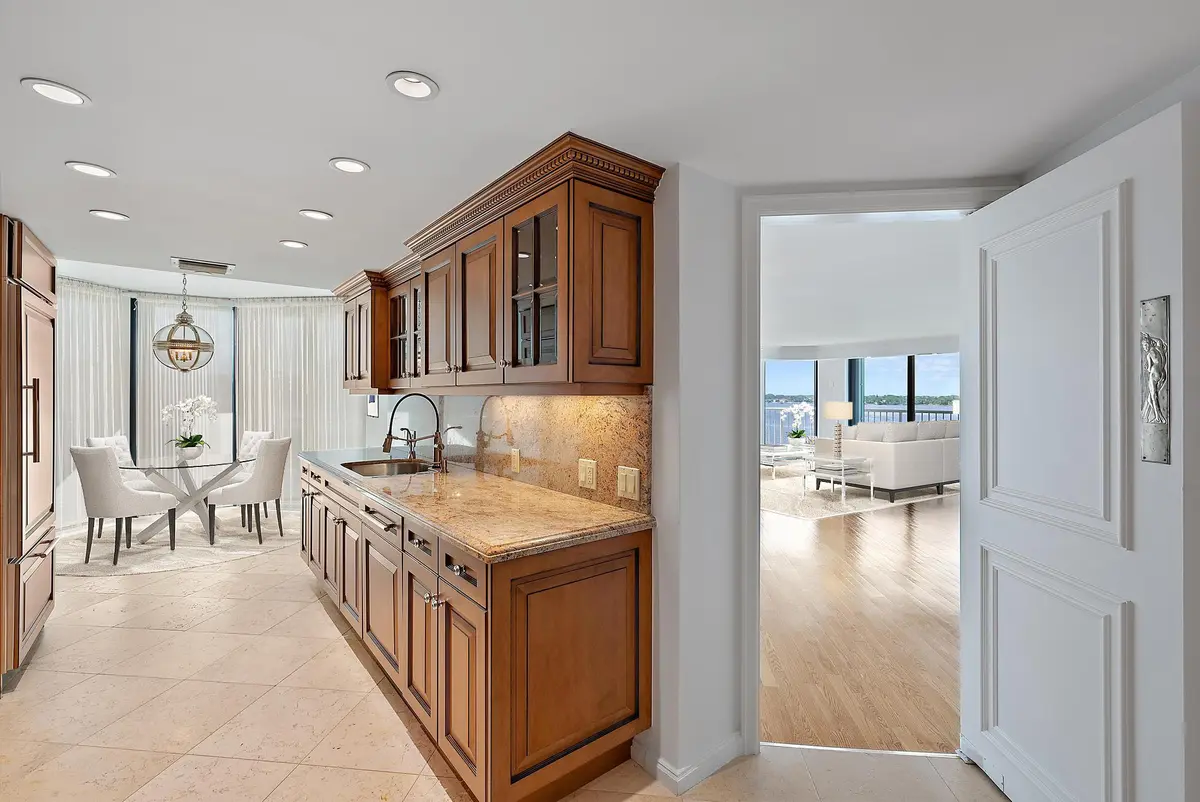 Virtually Staged Kitchen 3170 South Ocea at 3170 S Ocean Boulevard S606, Palm Beach