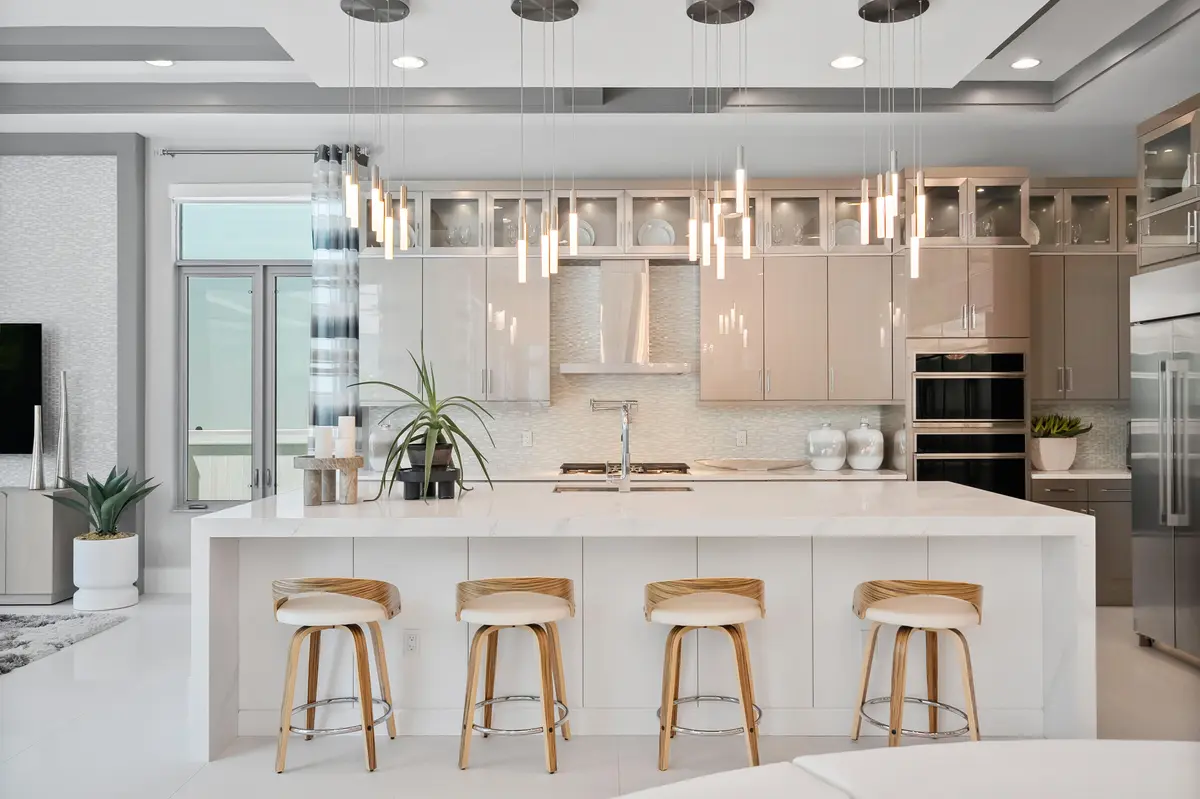 Kitchen Island with Waterfall Counter at 4210 Mendel Lane, Palm Beach Gardens
