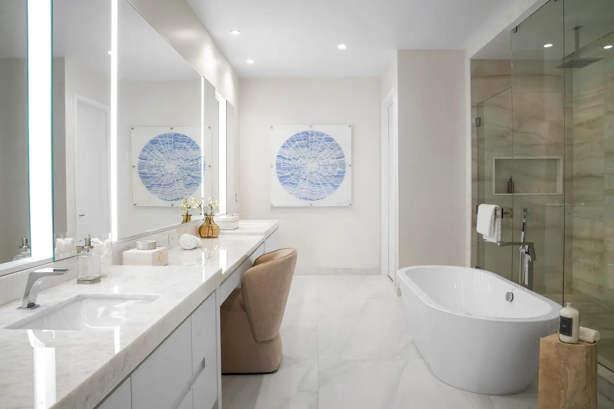 Master Bathroom at 220 SE Mizner Boulevard Ph921, Boca Raton
