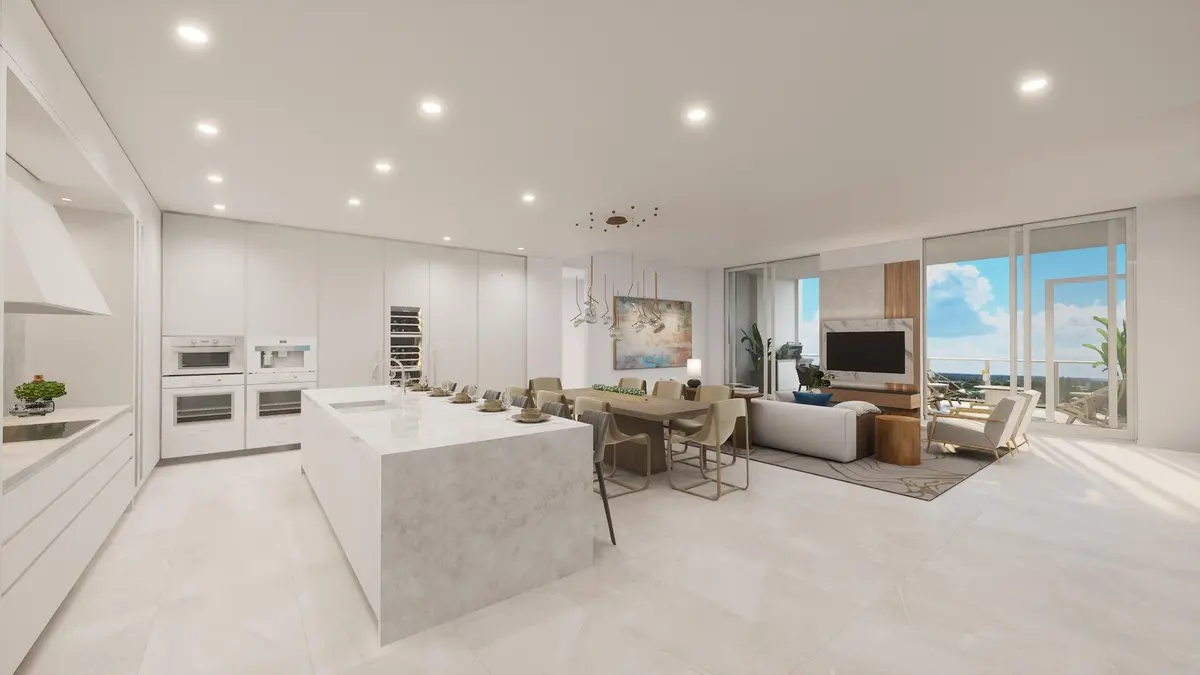 ALINA - PH 910 - Kitchen + Greatroom at 220 SE Mizner Boulevard Ph10, Boca Raton