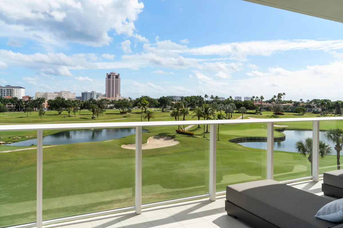 Golf View Shot with iconic Tower at 220 SE Mizner Boulevard 423, Boca Raton