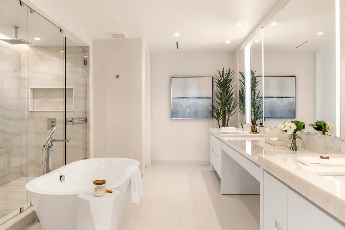 Primary Bathroom at 220 SE Mizner Boulevard 423, Boca Raton