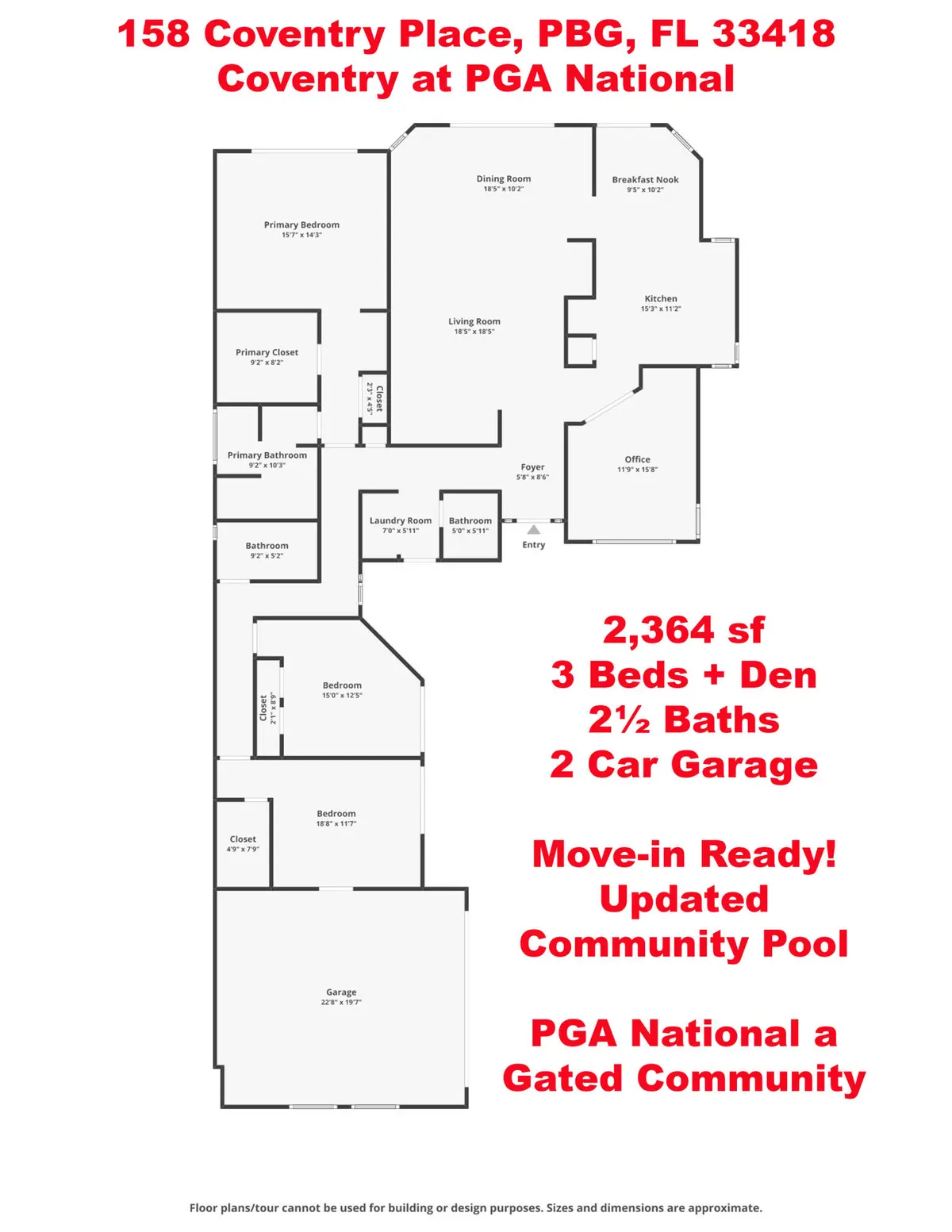 158 Coventry Floor Plan at 158 Coventry Place, Palm Beach Gardens