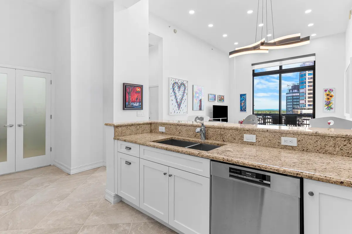 Water Views From Kitchen at 701 S Olive Avenue 511, West Palm Beach