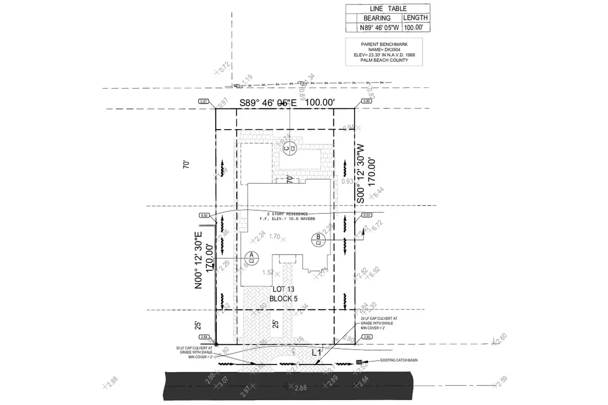Site Building Plan at 22 Hudson Avenue, Ocean Ridge