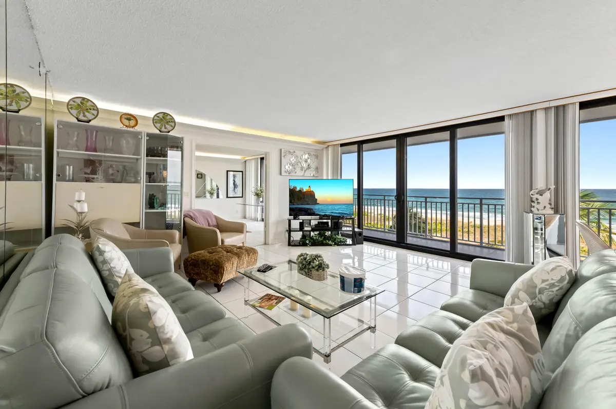 CCEANFRONT Living Room at 2600 S Ocean Boulevard 3-e, Boca Raton