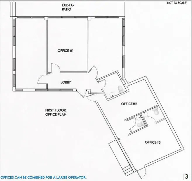 1st Floor Floor Office Plan not to scale at 2200 NE 26th Street, Wilton Manors