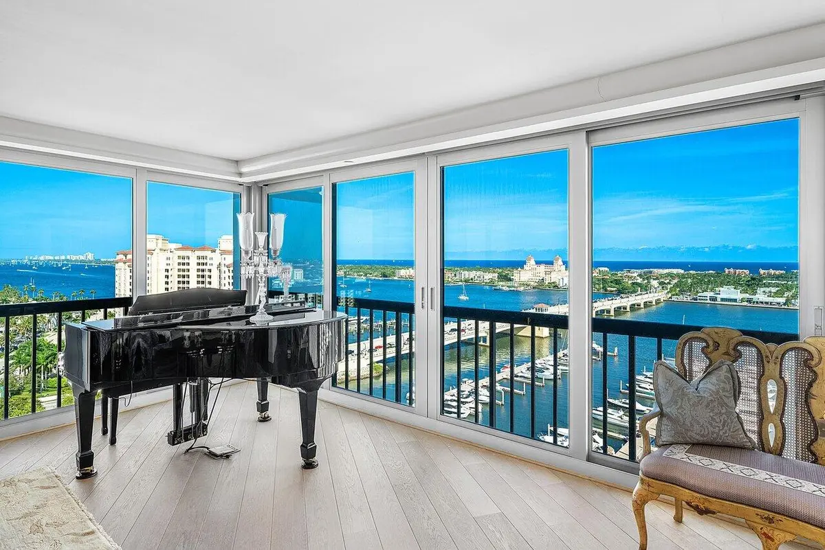 Enclosed Living Room NorthEast View at 400 N Flagler Drive 2201, West Palm Beach
