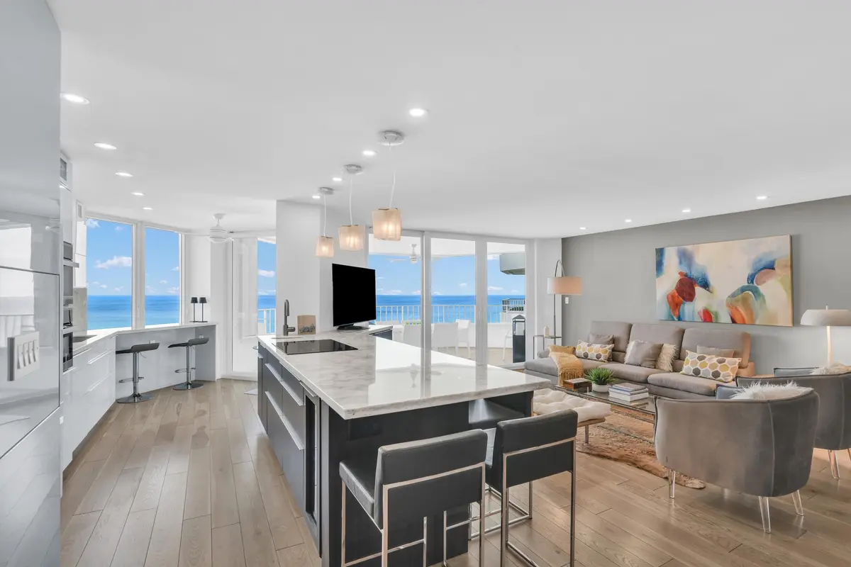 Living Room / kitchen at 500 S Ocean Boulevard 1905, Boca Raton