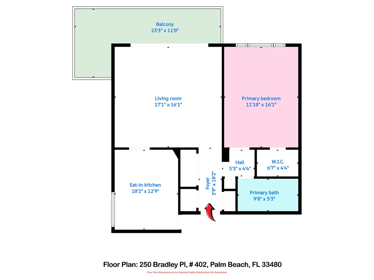 3 Floor Plan at 250 N Bradley Place 402, Palm Beach