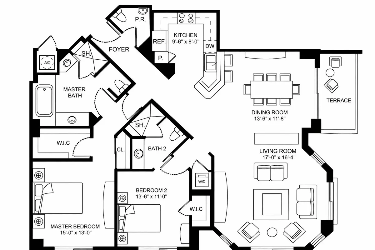 Floor Plan #1004 at 701 S Olive Avenue 1004, West Palm Beach