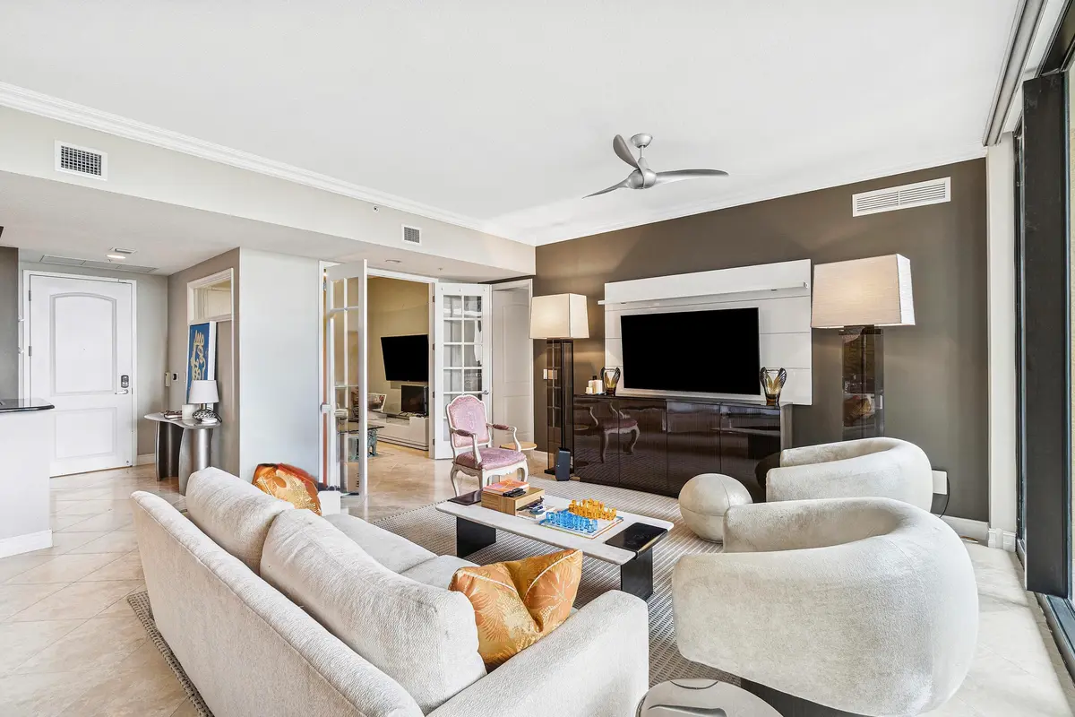 Living Room w/ Vaulted Ceilings at 701 S Olive Avenue 1706, West Palm Beach