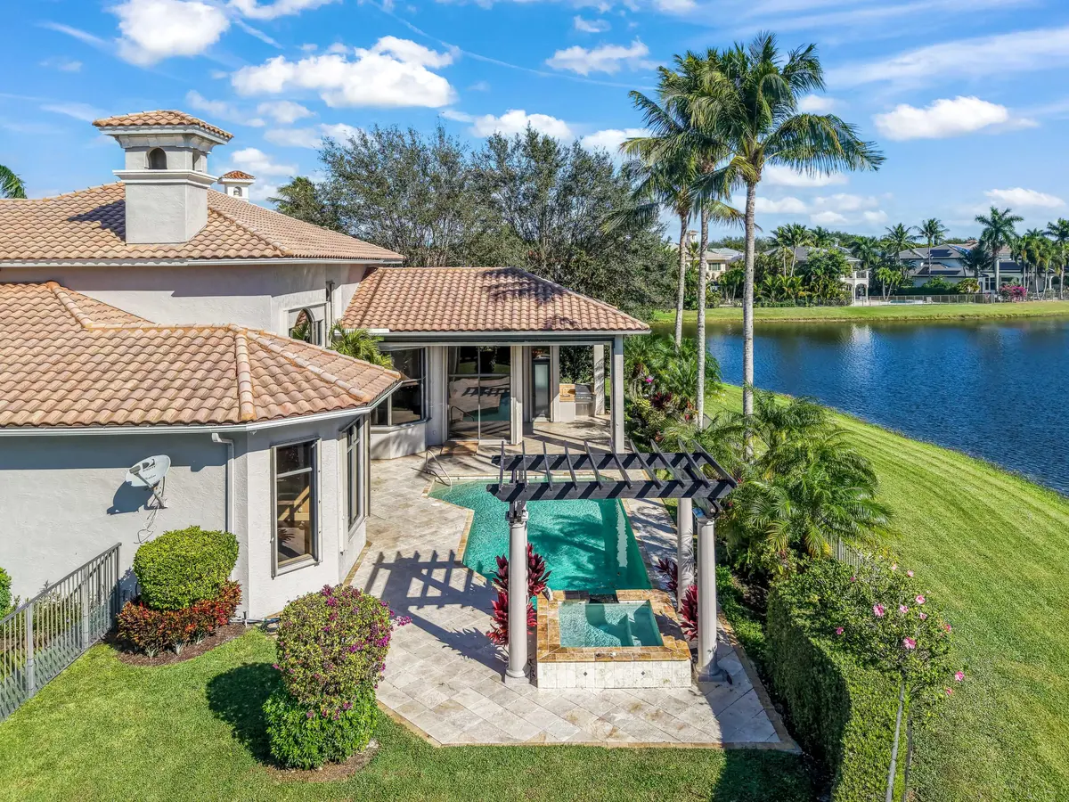 Backyard Aerial at 17602 Middle Lake Drive, Boca Raton