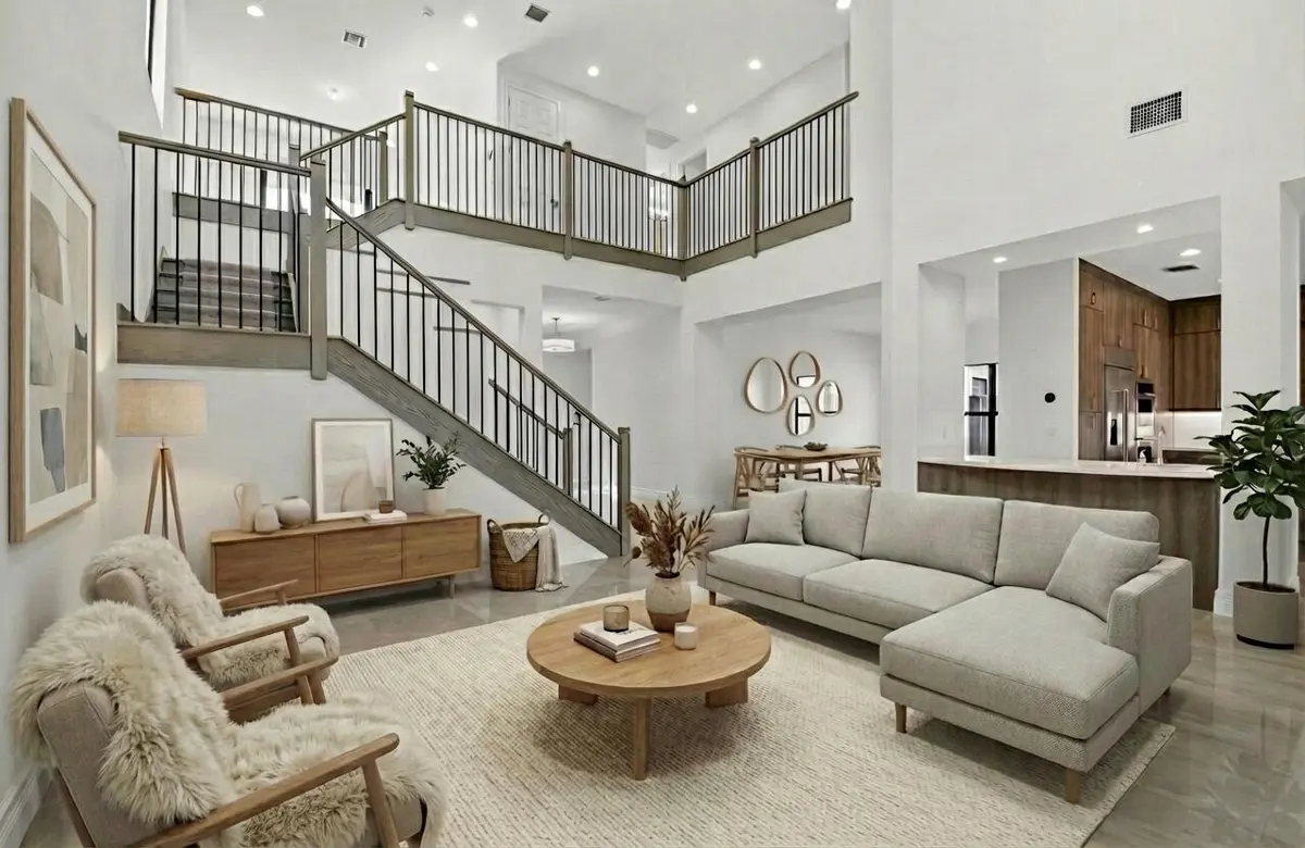 staged-living-room at 9087 Chauvet Way, Boca Raton