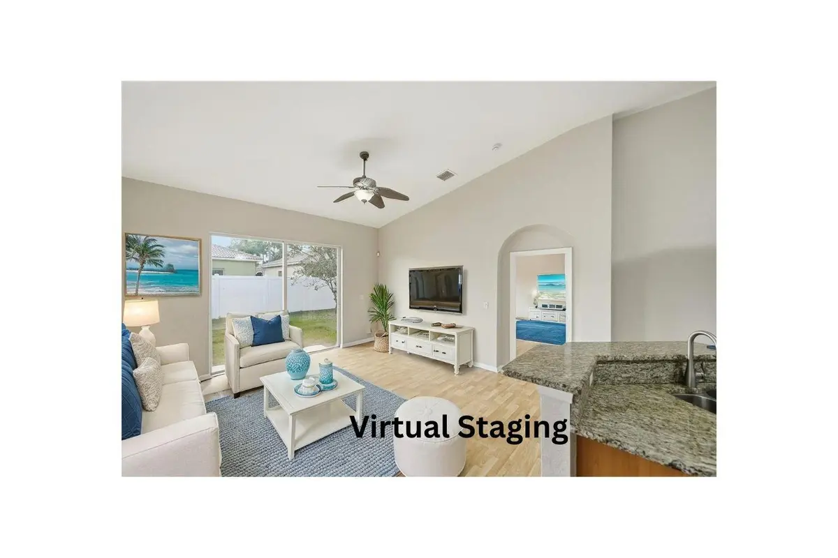 Family Room Staged at 6217 Spring Lake Terrace, Fort Pierce