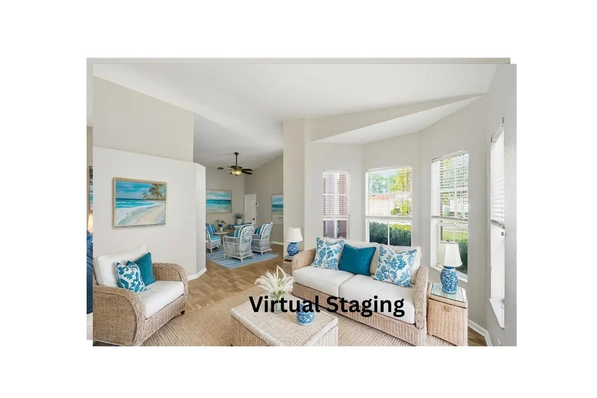 Living room staged at 6217 Spring Lake Terrace, Fort Pierce