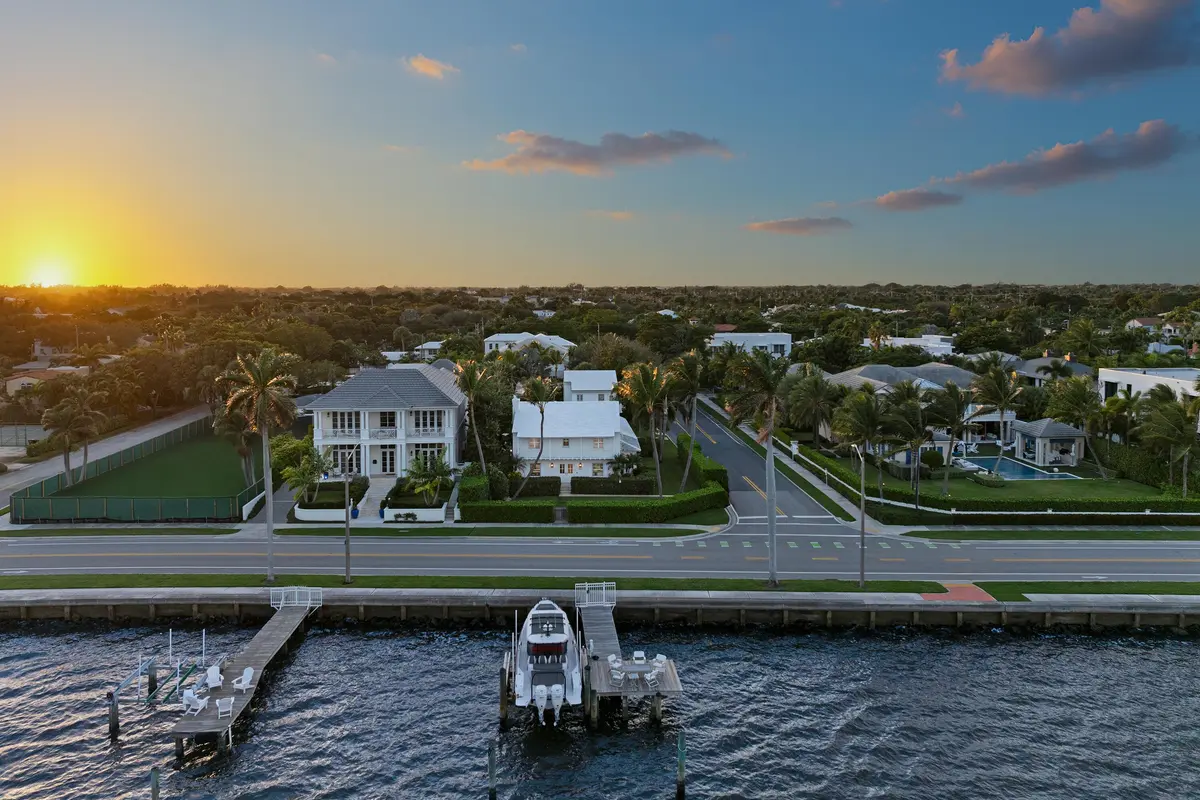 Aerial Sunset at 7103 S Flagler Drive, West Palm Beach
