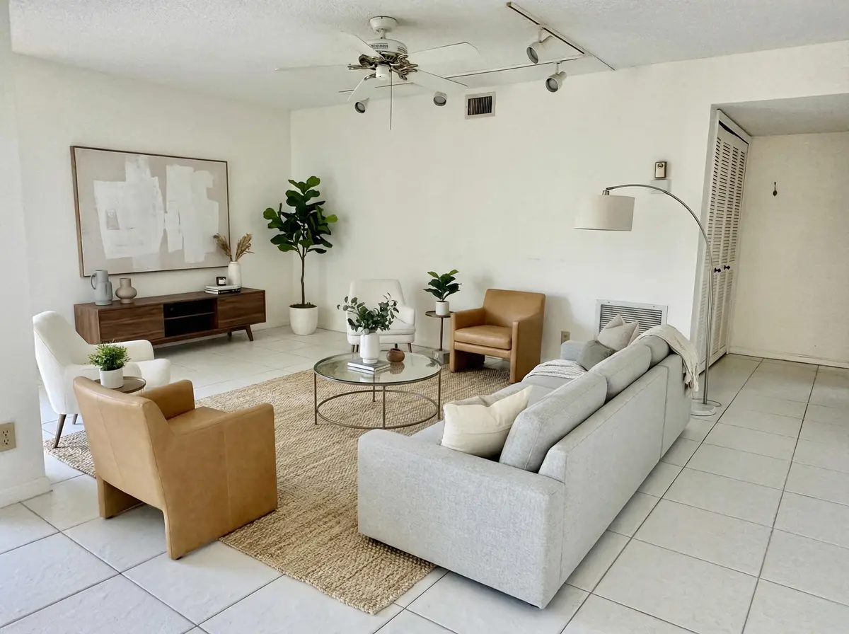 STAGED LIVING ROOM at 5819 Parkwalk Drive, Boynton Beach