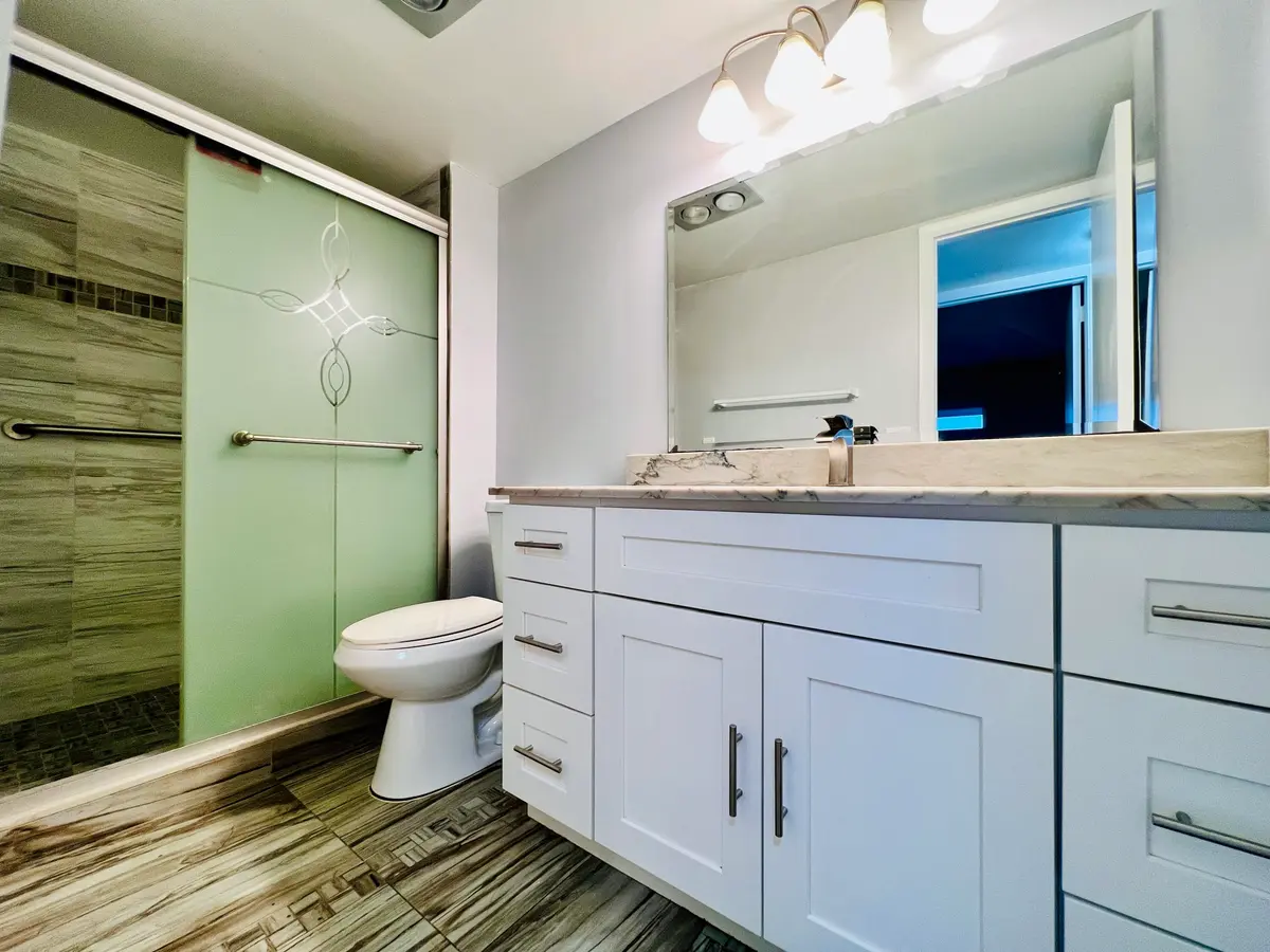 Two of Two Updated Full Baths at 210 Somerset K, West Palm Beach