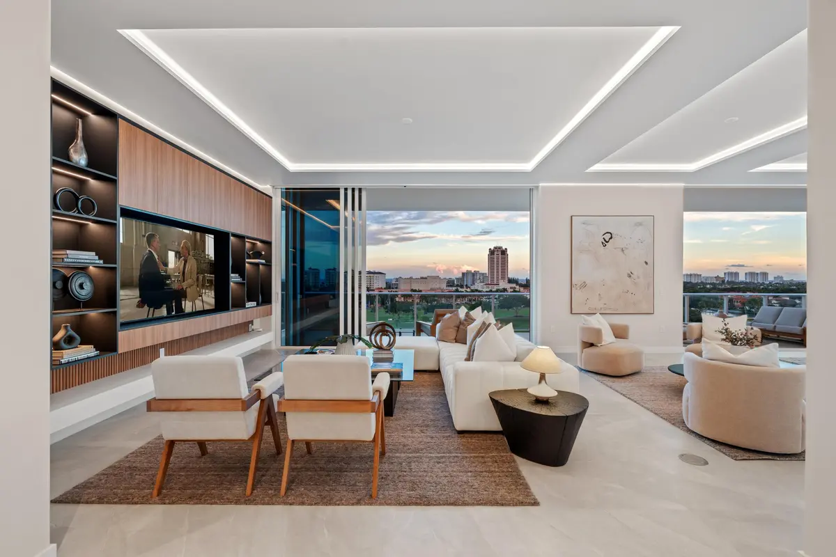 LIVING ROOM AT SUNSET at 220 SE Mizner Boulevard Ph-24, Boca Raton