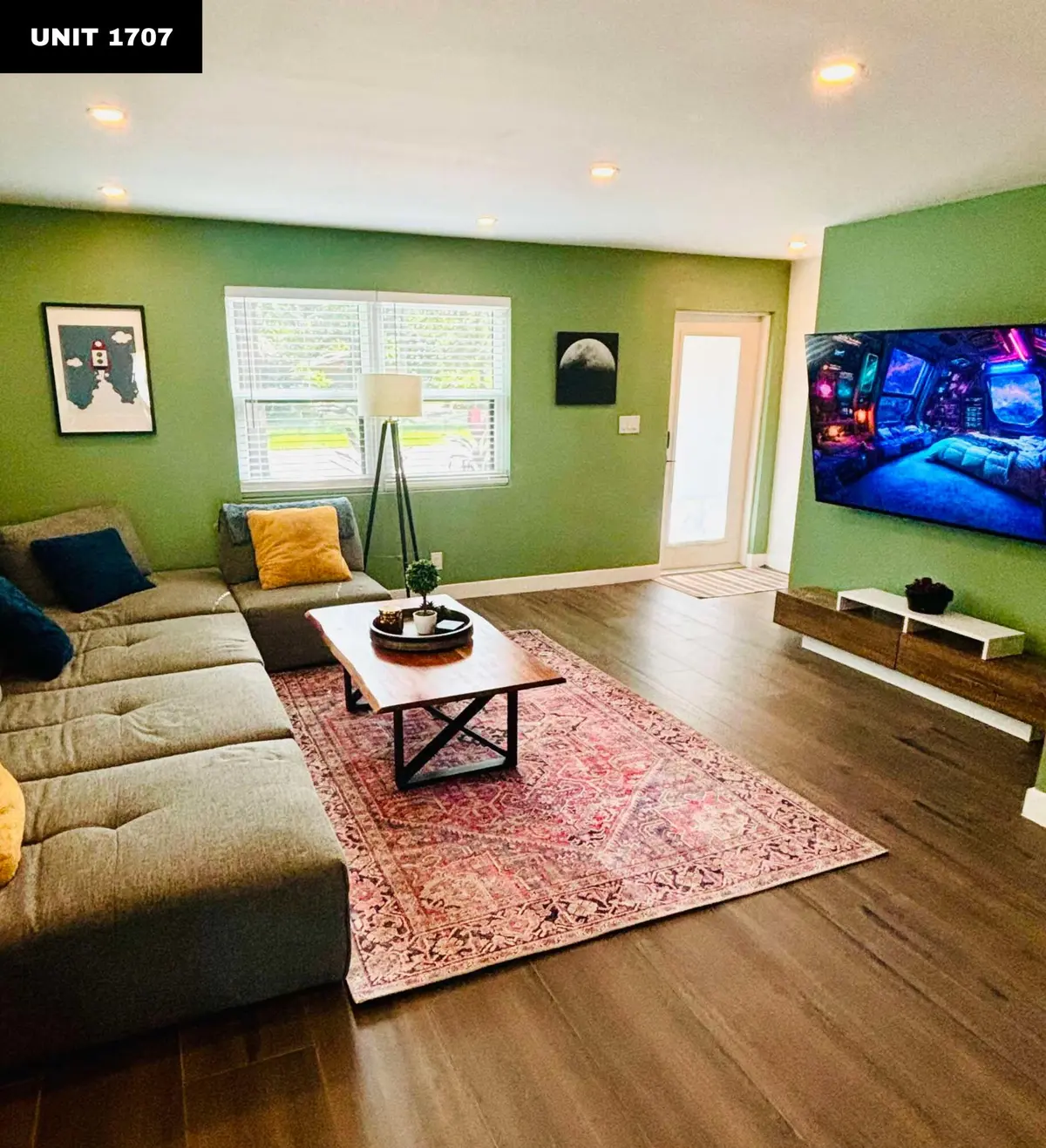 Unit 1 Living Room at 1707 SW 24th Street 1-2, Fort Lauderdale