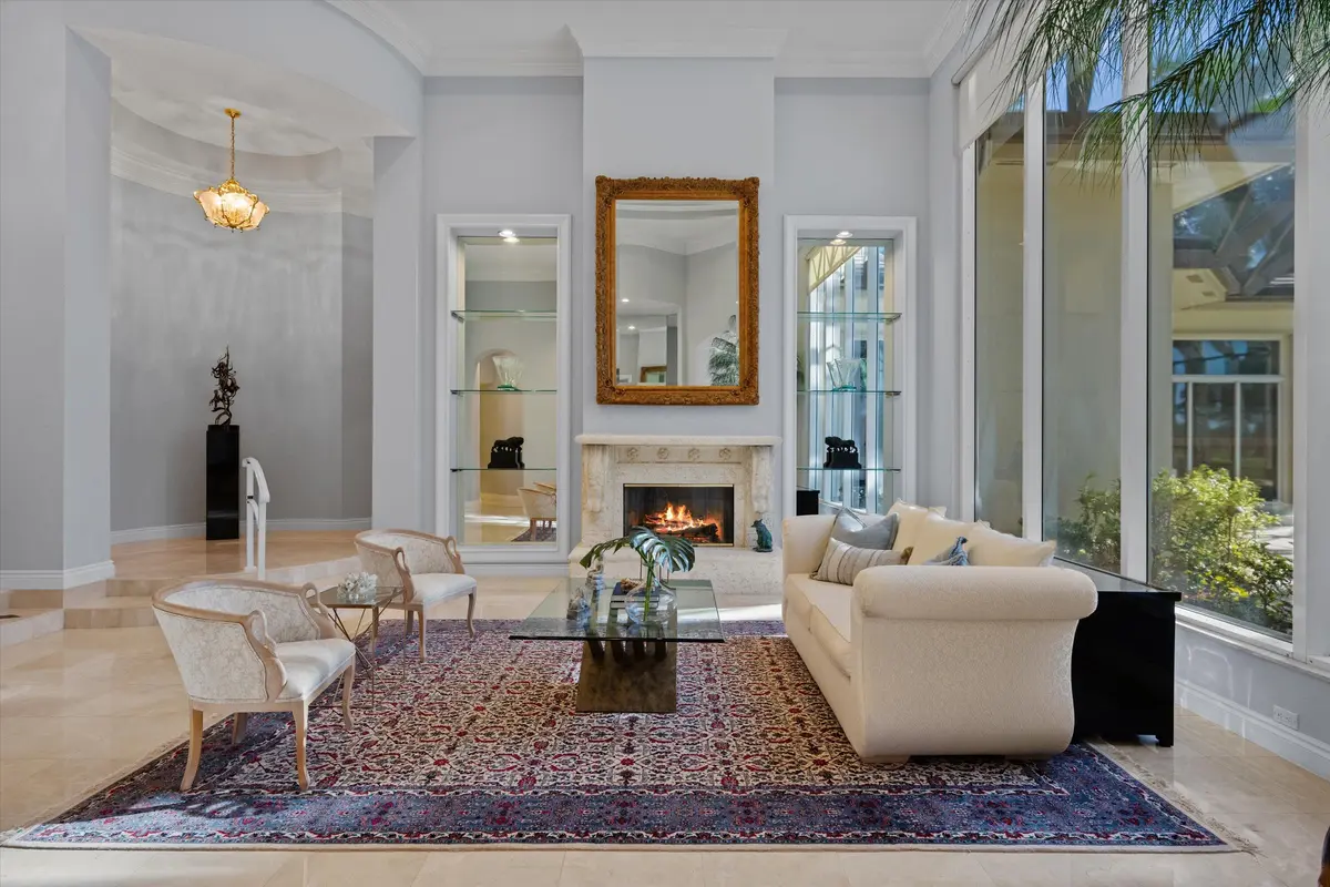 Living Room with fireplace at 1648 Cypress Row Drive, West Palm Beach