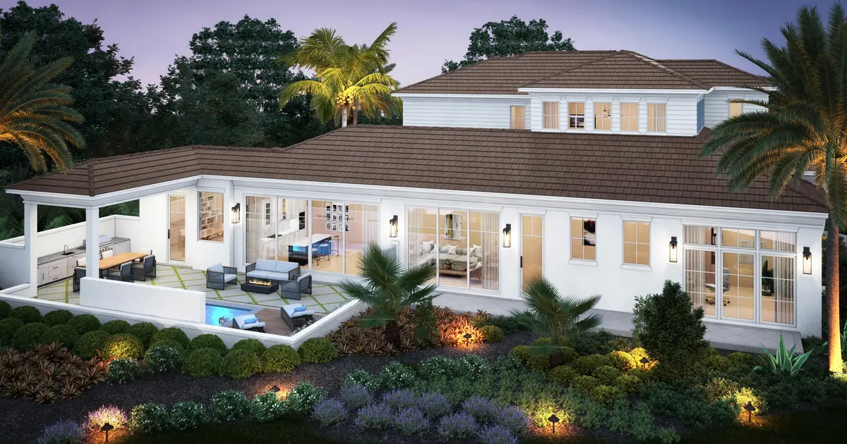 Rear Elevation at 187 Birkdale Lane, Jupiter