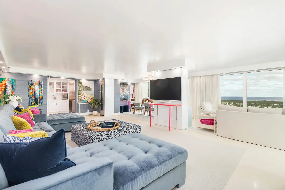 Living Room at 400 N Flagler Drive Ph C6, West Palm Beach