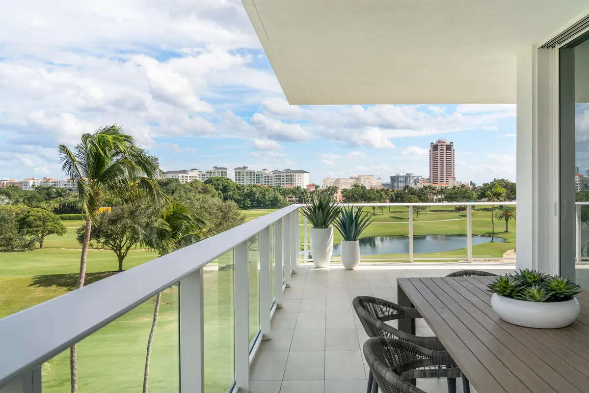 Terrace Shot with iconic Tower at 220 SE Mizner Boulevard 523, Boca Raton