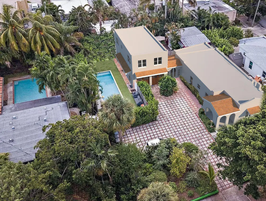 Aerial rendering at 616 Claremore Drive, West Palm Beach