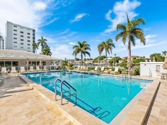 pool with new pavers at 3310 S Ocean Boulevard 225-D, Highland Beach