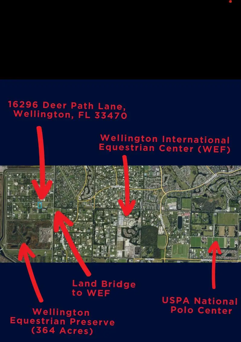Aerial View PAPA with comments at 16296 Deer Path Lane, Wellington