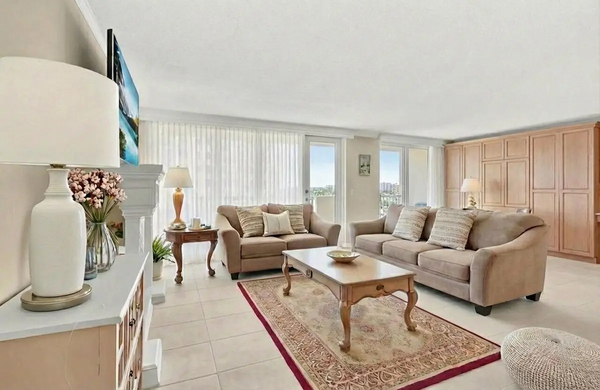 2. Living Room at 3460 S Ocean Boulevard 314, Palm Beach