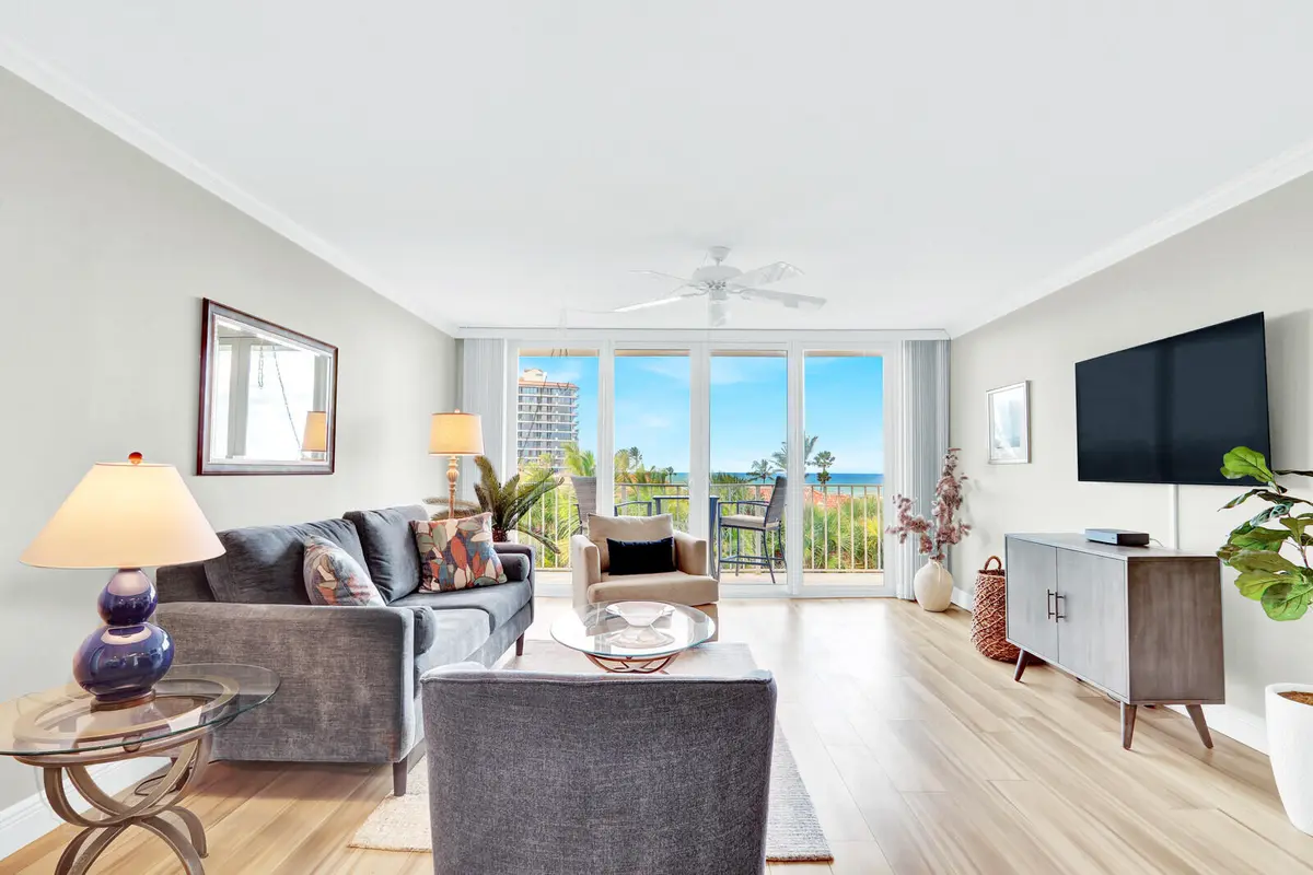 Living Room with Ocean Views at 630 Ocean Drive 505, Juno Beach