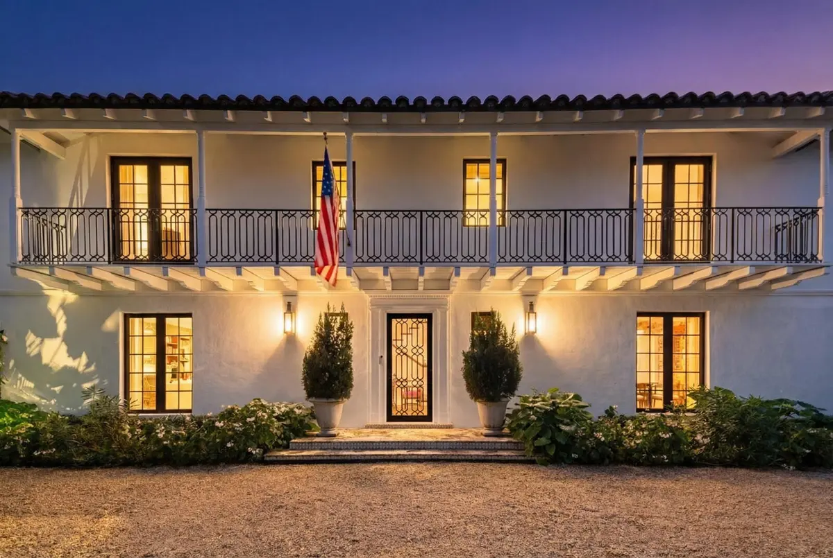 Front Twilight at 218 List Road, Palm Beach