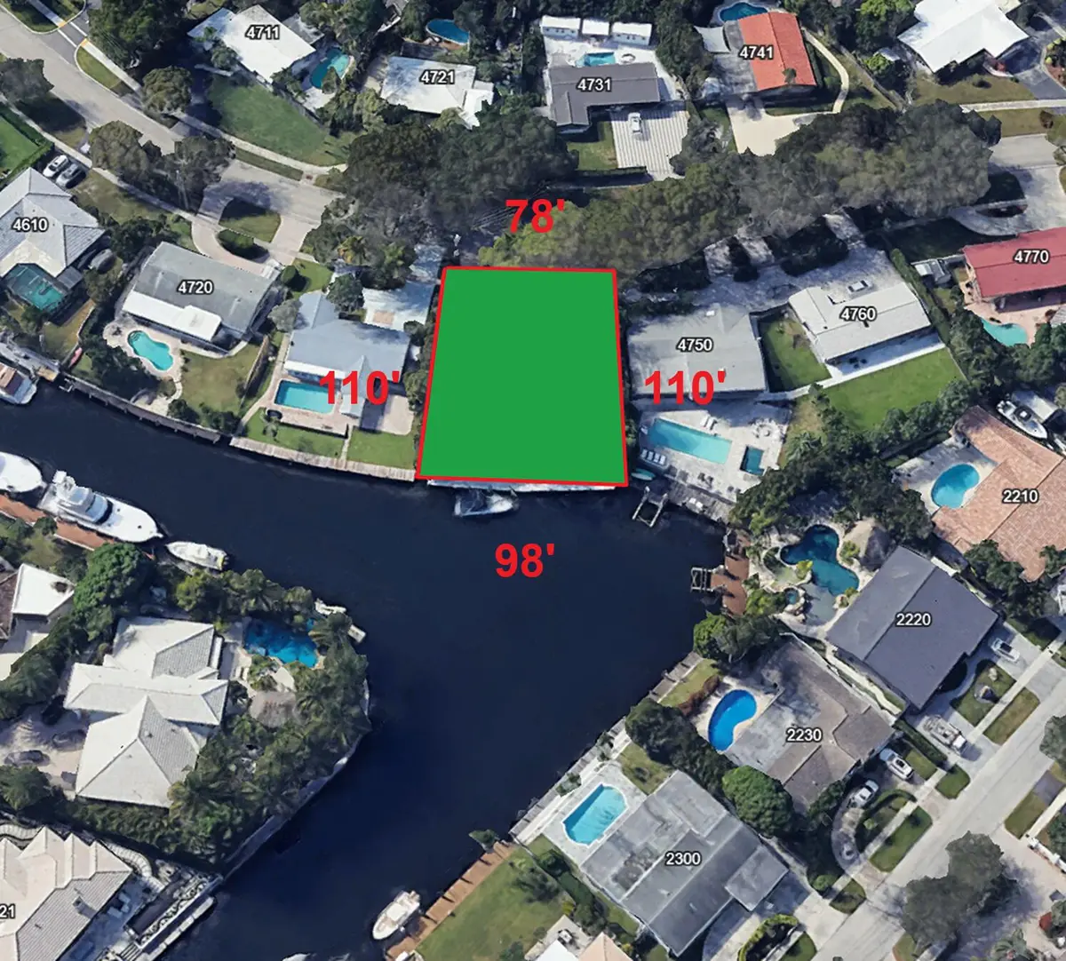 Aerial West at 4740 NE 22nd Avenue, Lighthouse Point