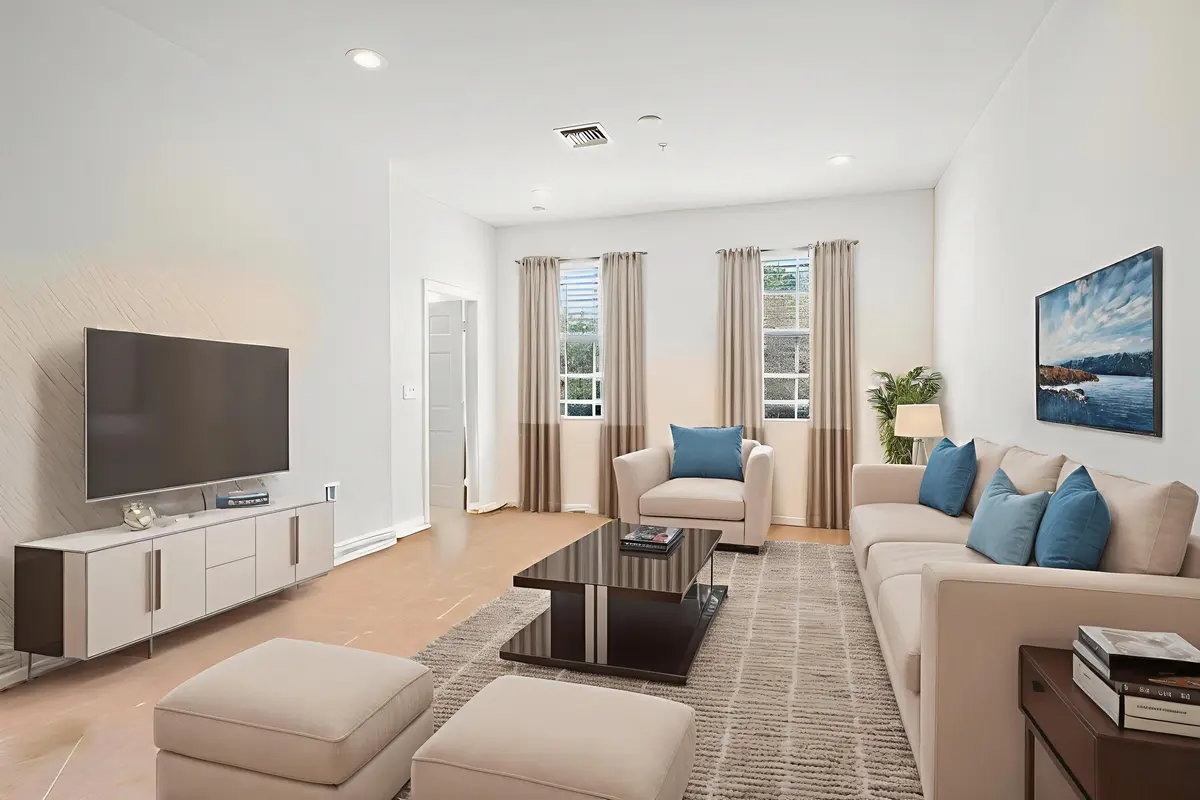 Staged Living Room at 238 W Thatch Palm Circle, Jupiter