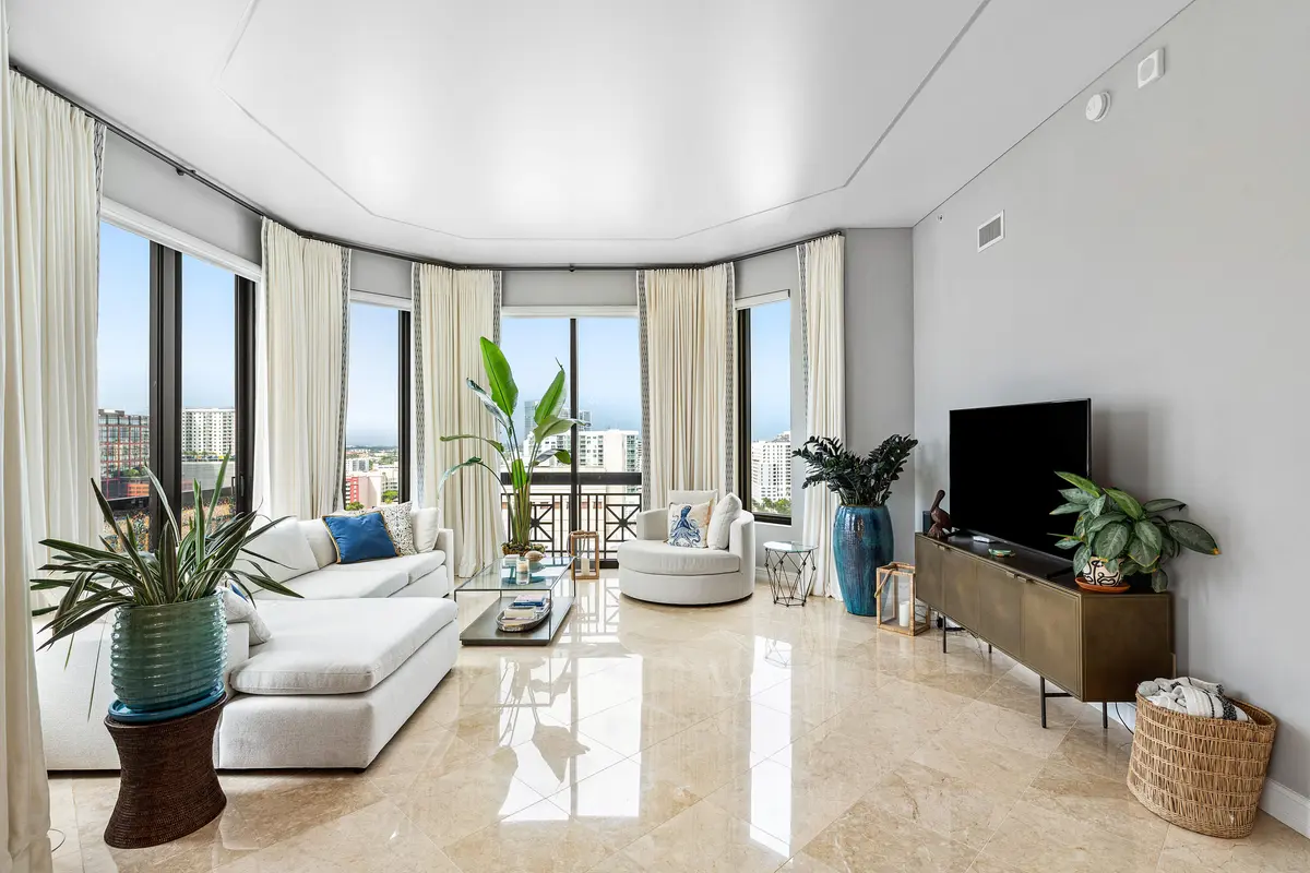 Living Room w/ Ocean Views at 701 S Olive Avenue 1524, West Palm Beach