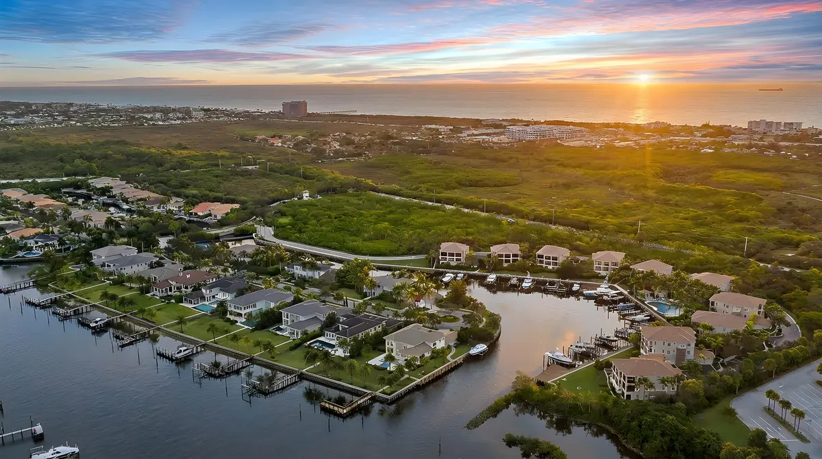 Aerial Sunrise at 13629 Treasure Cove Circle, North Palm Beach