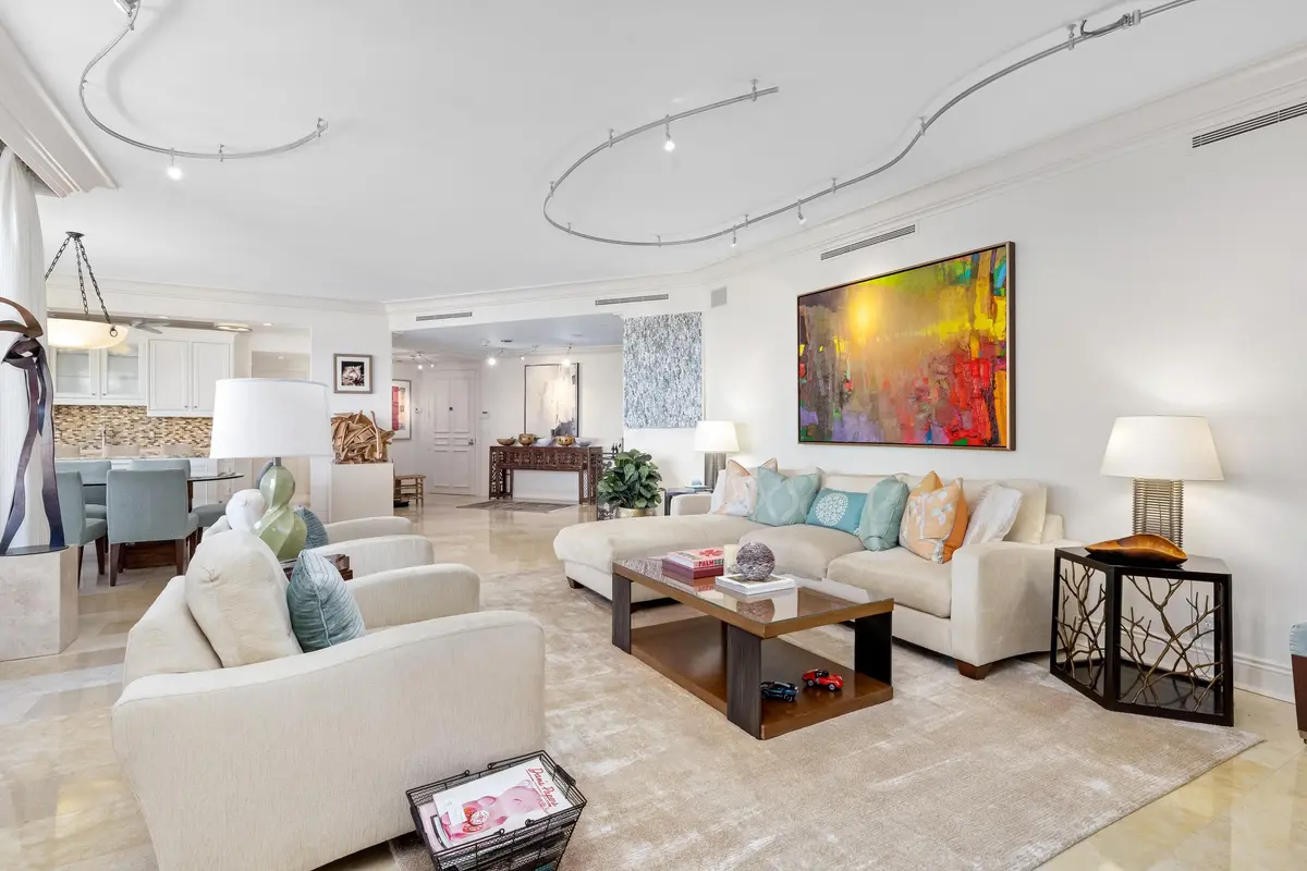 Living Area at 120 Sunset Avenue 3 D, Palm Beach